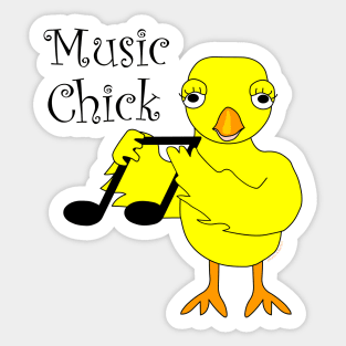 Music Chick Text Sticker